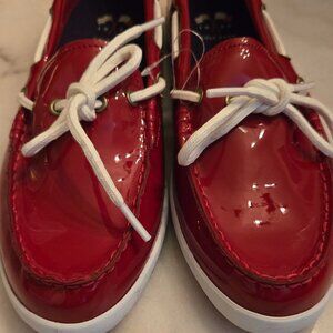 Cole Haan Red Patent Leather Slip-On Boat Shoes / Loafers
